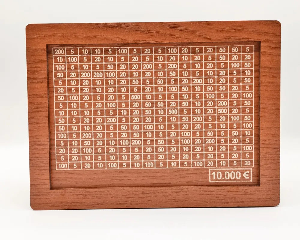 Premium Wooden Piggy Bank with Savings Goals β Available in Euro Denominations: 1000, 2000, 3000, 5000, and 10000!