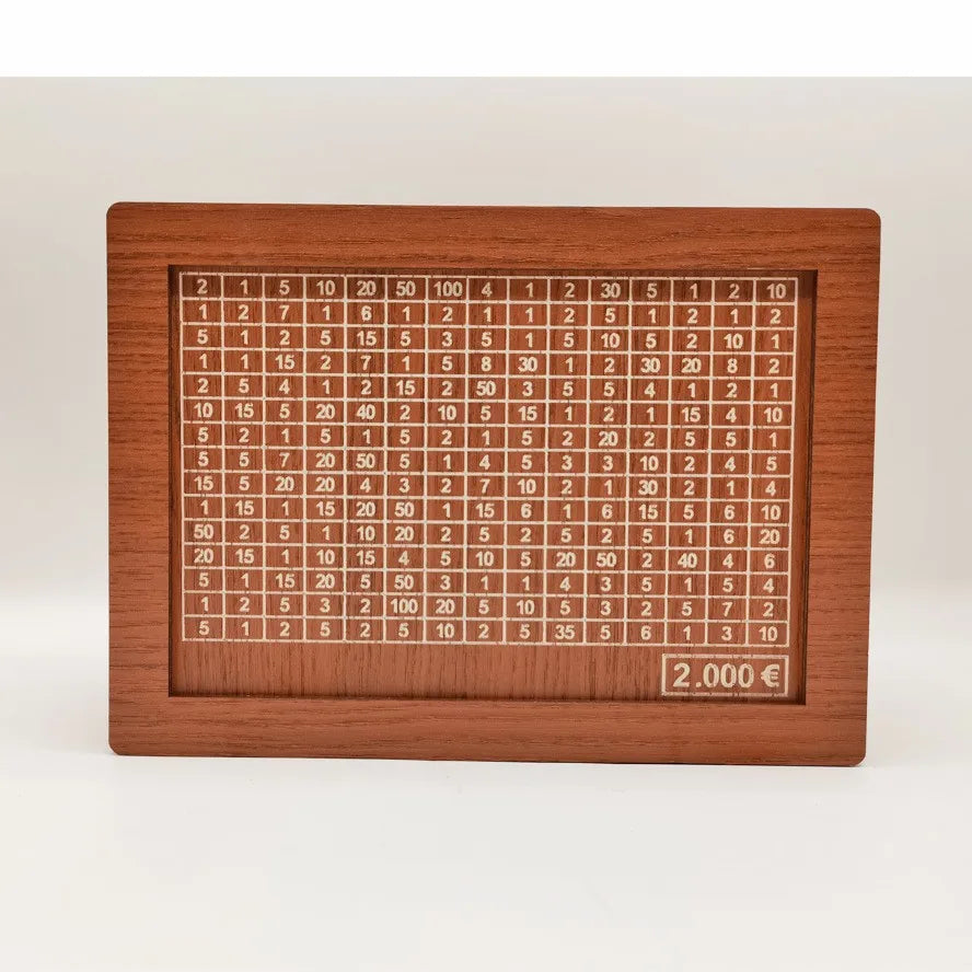 Premium Wooden Piggy Bank with Savings Goals β Available in Euro Denominations: 1000, 2000, 3000, 5000, and 10000!